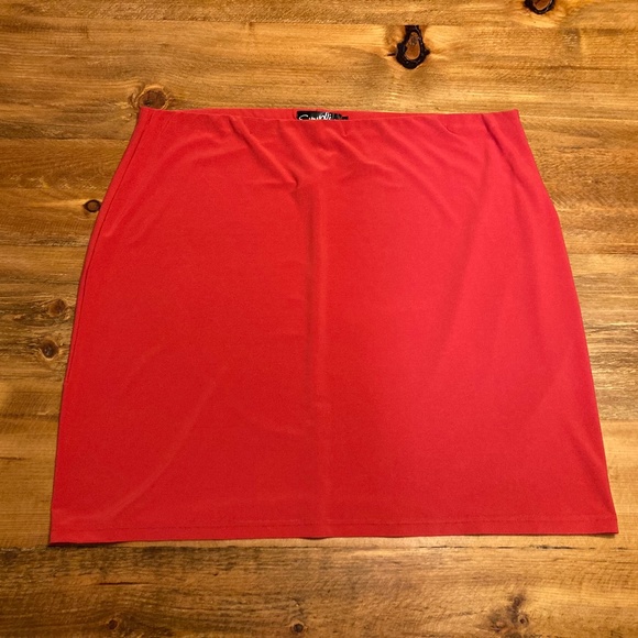 Sympli Red Pencil Skirt - Picture 1 of 2